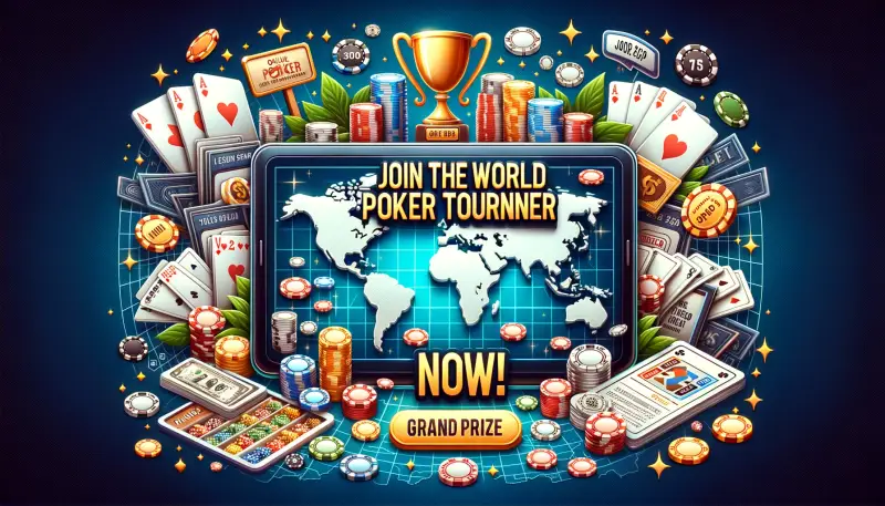 Plakat: Nehmen Sie an internationalen Pokerturnieren teil